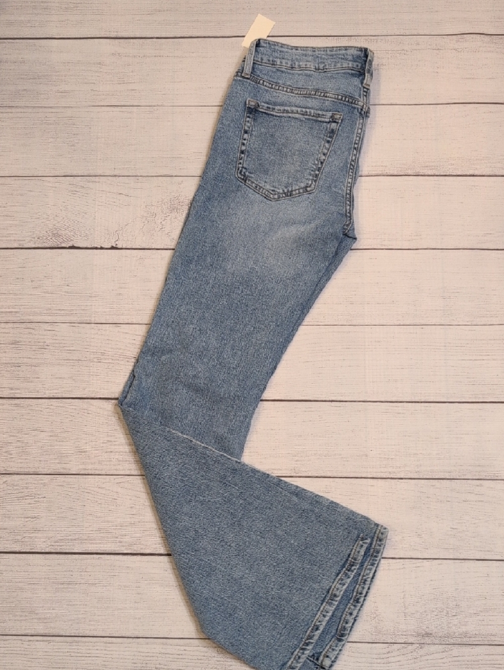 Aeropostale Low Rise Flare Distressed Medium Wash Denim Jeans - Picture 7 of 8